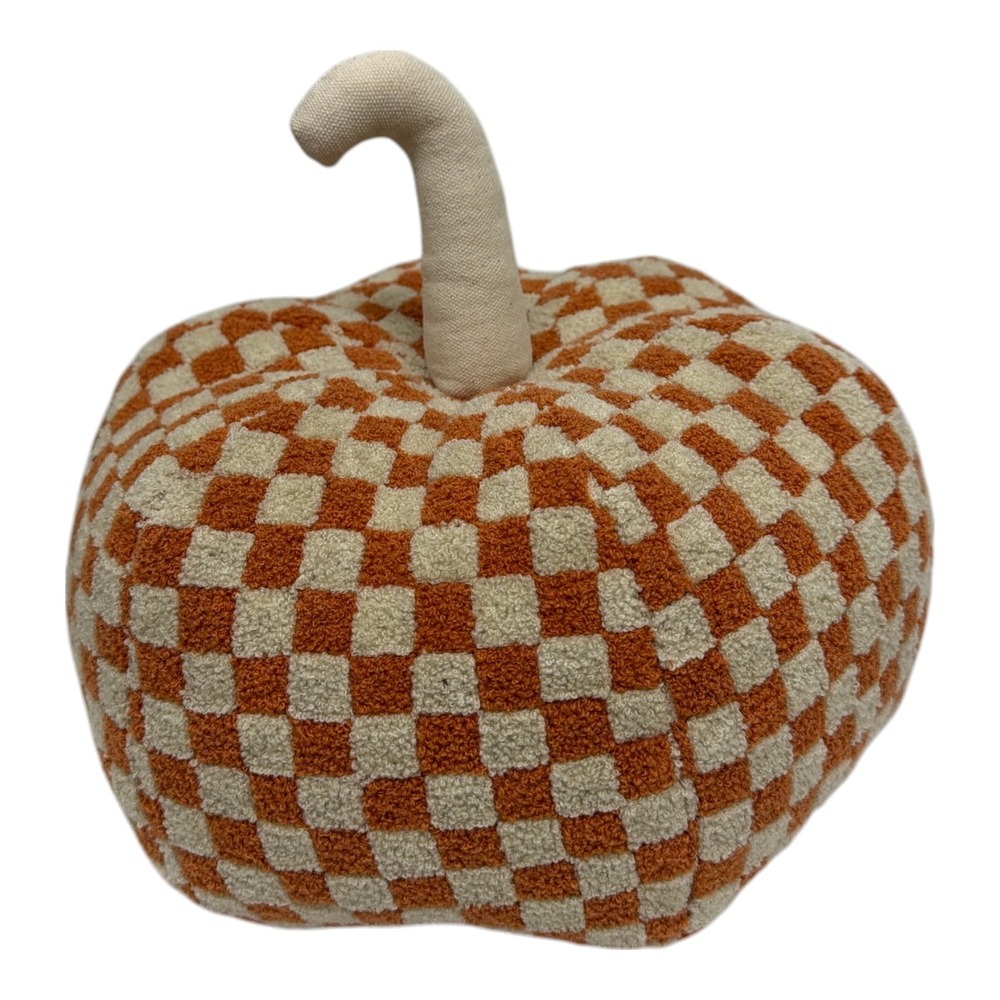 Shiraleah Orange And Ivory Large Pumpkin Pillow 10.5" Diameter NWOT - Picture 4 of 6